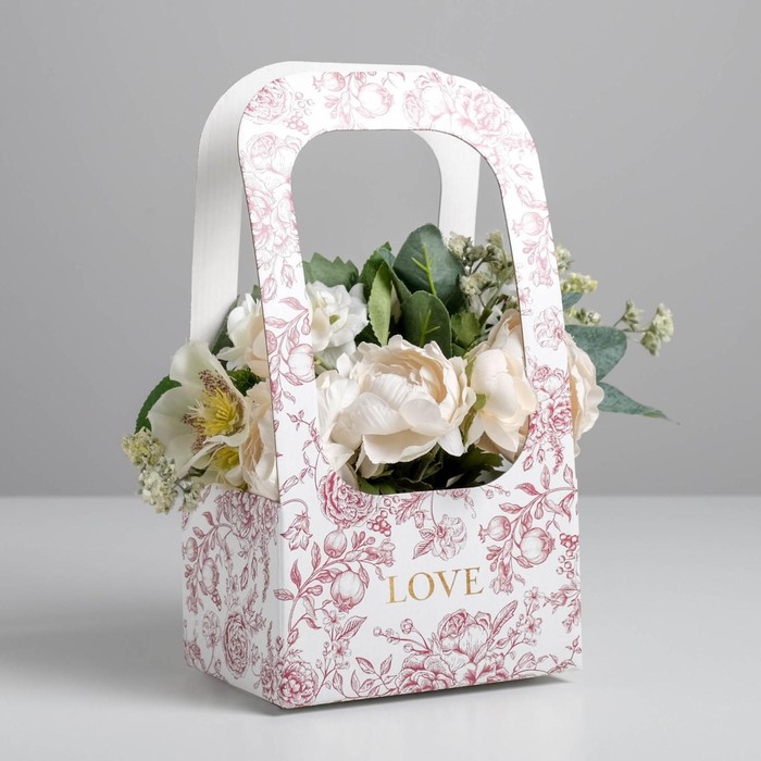 фото Коробка-переноска для цветов «цветы», 17 × 12 × 32 см дарите счастье