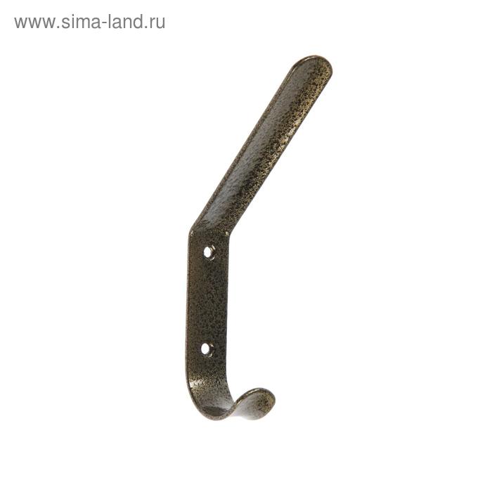 фото Крючок - вешалка 2 - х рожковый, цвет античная бронза
