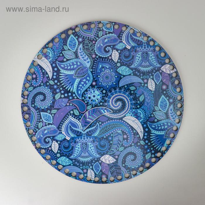 Заготовка для вязания "Круг Ночь морского дна", донышко ДВП, размер 30 см