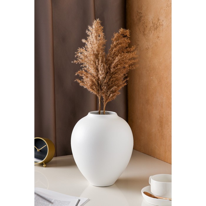 Ваза керамическая "Велеса", настольная, муар, белая, 25 см
Ваза керамическая "Велеса", настольная, муар, белая, 25 см