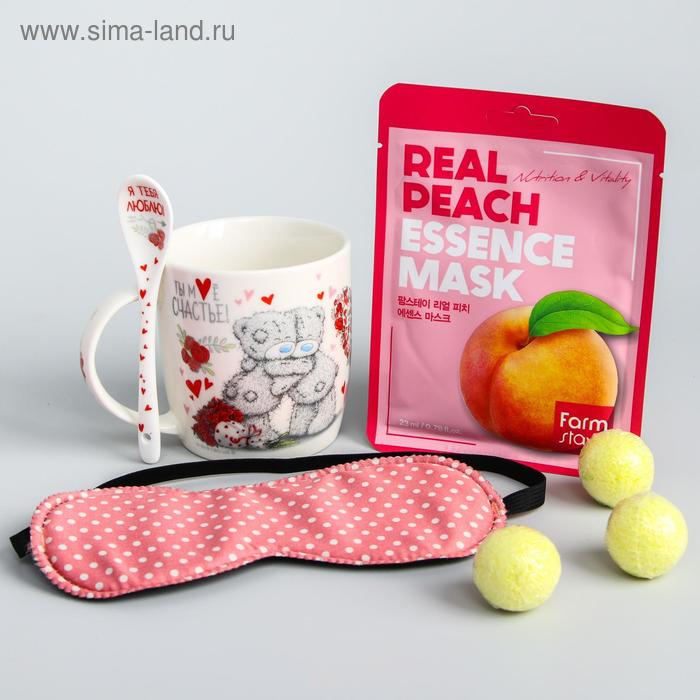 Подарочный набор: Кружка с ложкой, маска для сна, тканевая маска для лица, бомбочка для ванн
Подарочный набор: Кружка с ложкой, маска для сна, тканевая маска для лица, бомбочка для ванн