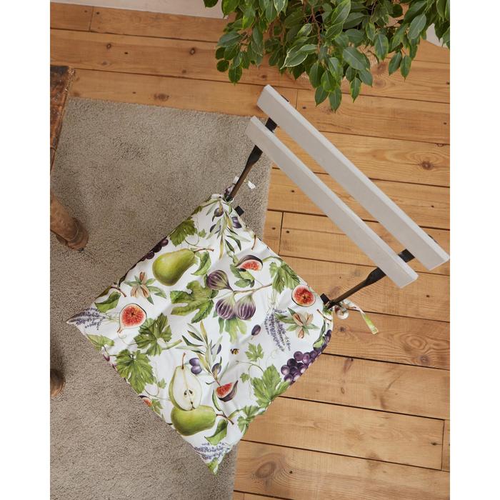 фото Сидушка на стул "этель" фруктовый сад 42х42см, 100% хлопок, 190 г/м2