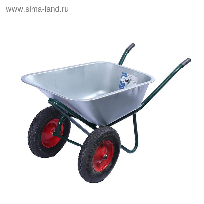 фото Тачка строительная, двухколёсная: груз/п 350 кг, объём 120 л, пневмоколесо 4.00-8, кузов 0,8 мм