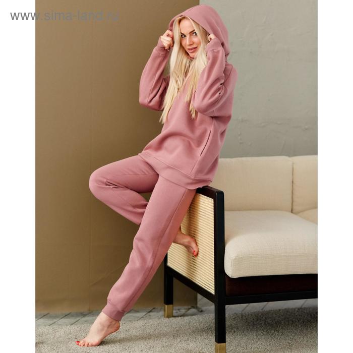 фото Костюм тёплый: худи и брюки, размер 56, рост 158-164 см, цвет пыльная роза jyliayakimova