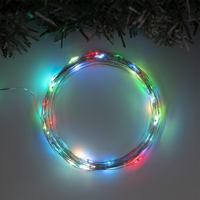 Гирлянда «Нить» 5 м роса, IP20, серебристая нить, 50 LED, свечение мульти (RGB), переливы, AAх3
Гирлянда «Нить» 5 м роса, IP20, серебристая нить, 50 LED, свечение мульти (RGB), переливы, AAх3