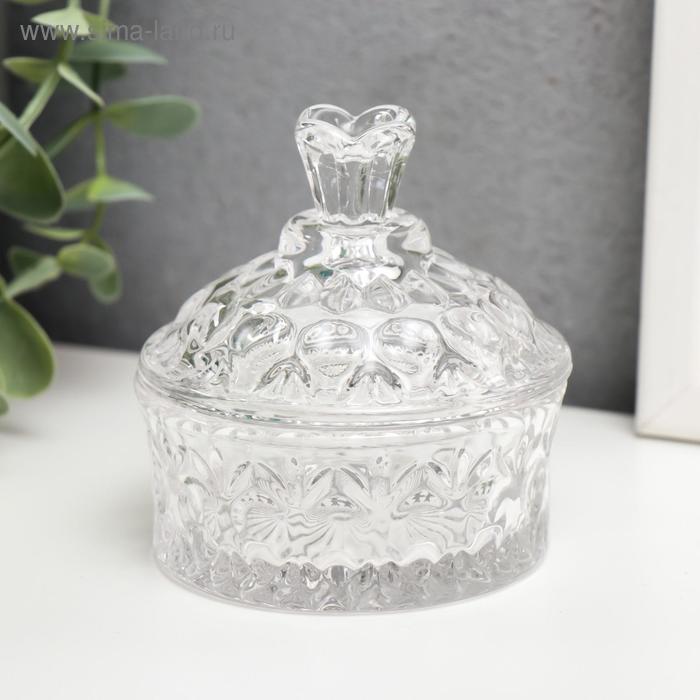 Шкатулка стекло "Узорная с куполом" прозрачная 8х8х9 см
Шкатулка стекло "Узорная с куполом" прозрачная 8х8х9 см