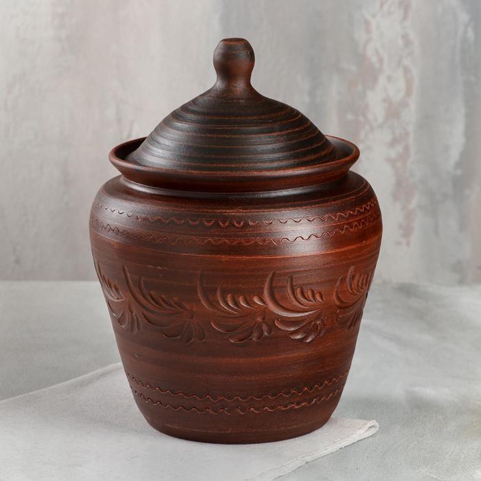 Ёмкость для хранения "Резная", красная глина, 4 л
Ёмкость для хранения "Резная", красная глина, 4 л