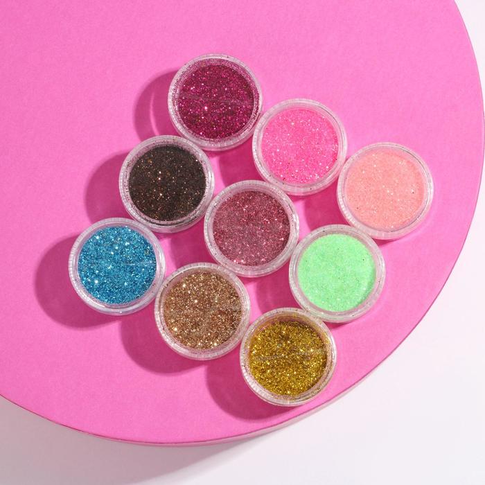 Набор из 9 баночек с блестками для декора
Набор из 9 баночек с блестками для декора