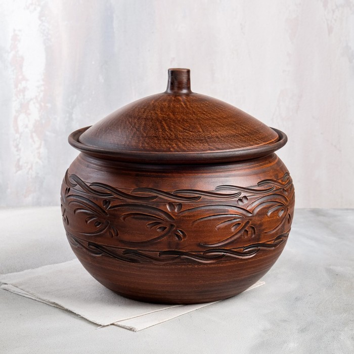 Жаровня с крышкой "Умелка", гончарная, красная глина, 7 л, микс
Жаровня с крышкой "Умелка", гончарная, красная глина, 7 л, микс