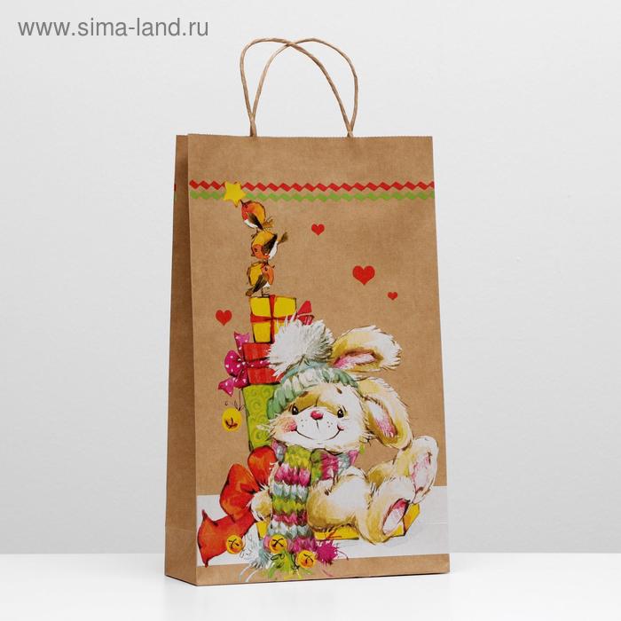 Пакет подарочный крафт "Новогодний зайчик", 40,5 х 24,8 х 9 см
Пакет подарочный крафт "Новогодний зайчик", 40,5 х 24,8 х 9 см
