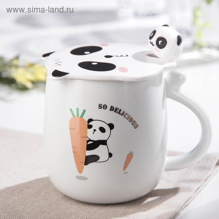 Кружка «Панда», 320 мл, с керамической крышкой и ложкой
Кружка «Панда», 320 мл, с керамической крышкой и ложкой