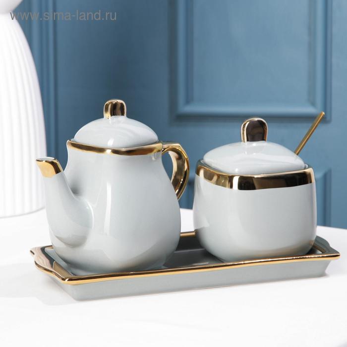 Набор сервировочный «Богема», 2 предмета: чайник 280 мл, сахарница с ложкой 240 мл, цвет серый
Набор сервировочный «Богема», 2 предмета: чайник 280 мл, сахарница с ложкой 240 мл, цвет серый