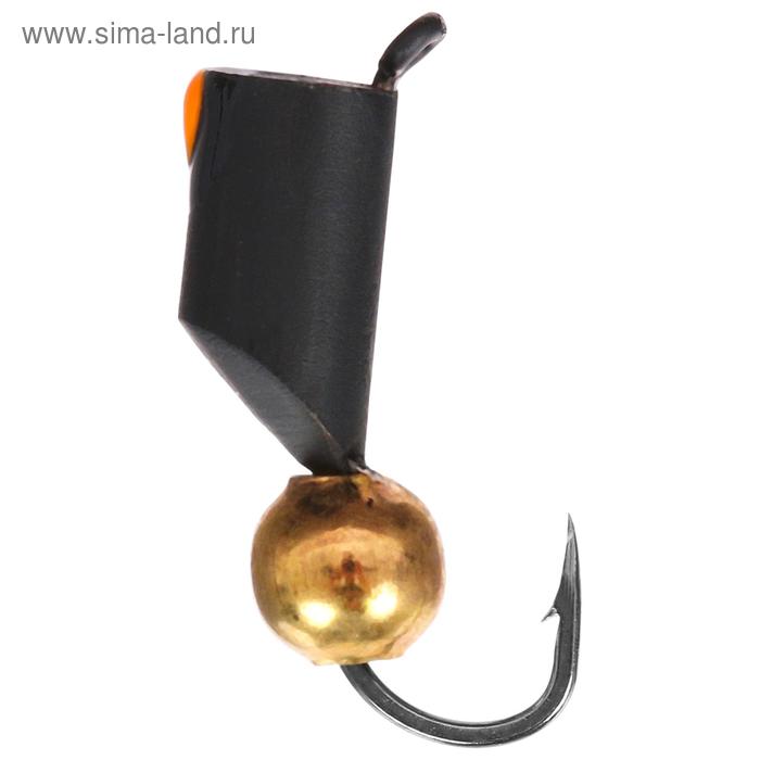 Мормышка «Столбик» чёрная с металлическим шаром, 1,6 г, d=4 мм