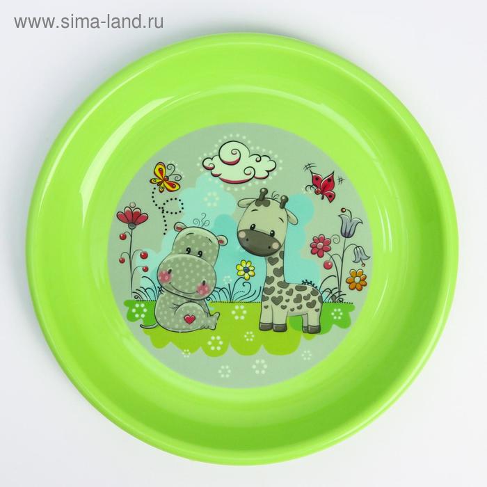 Тарелка детская плоская, цвет зеленый
Тарелка детская плоская, цвет зеленый
