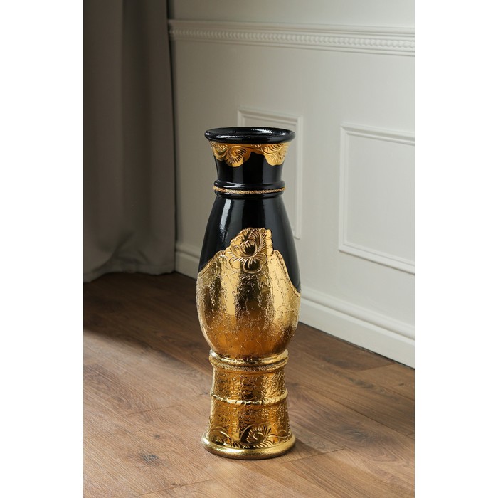 Ваза керамическая "Осень", напольная, золото, волна, чёрная, 65 см
Ваза керамическая "Осень", напольная, золото, волна, чёрная, 65 см