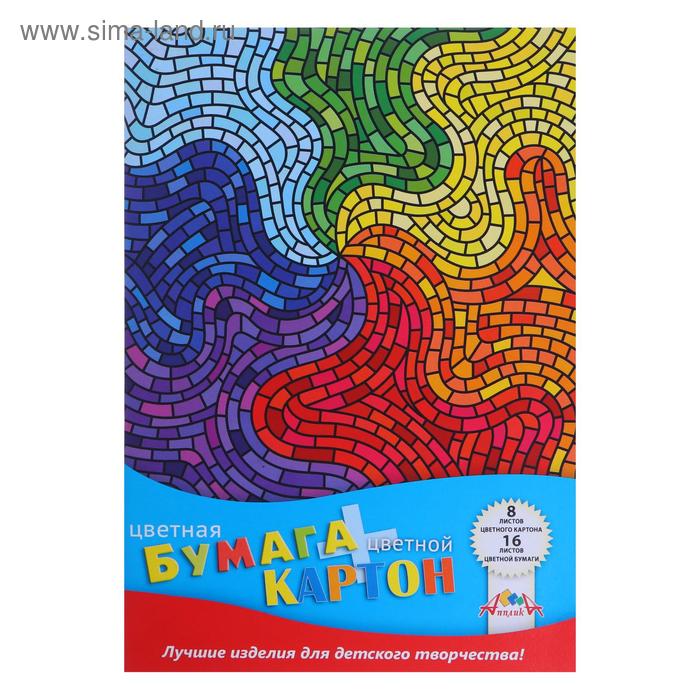 Набор "Цветная мозаика", А4: цветной картон немелованный 8 листов, 8 цветов 200 г/м2 + цветная бумага односторонняя 16 листов, 16 цветов
Набор "Цветная мозаика", А4: цветной картон немелованный 8 листов, 8 цветов 200 г/м2 + цветная бумага односторонняя 16 листов, 16 цветов