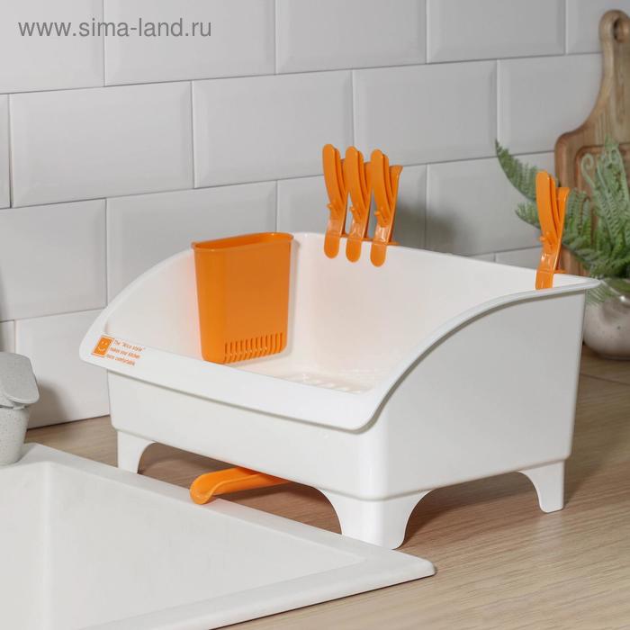 Сушилка для посуды со сливом поворотная YAMADA, 36,8×26,5×26,7 см, цвет белый
Сушилка для посуды со сливом поворотная YAMADA, 36,8×26,5×26,7 см, цвет белый