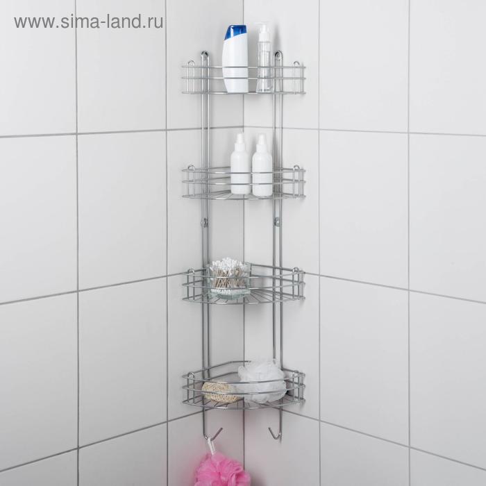 Полка угловая 4-х ярусная, 18×25×95 см, цвет хром
Полка угловая 4-х ярусная, 18×25×95 см, цвет хром