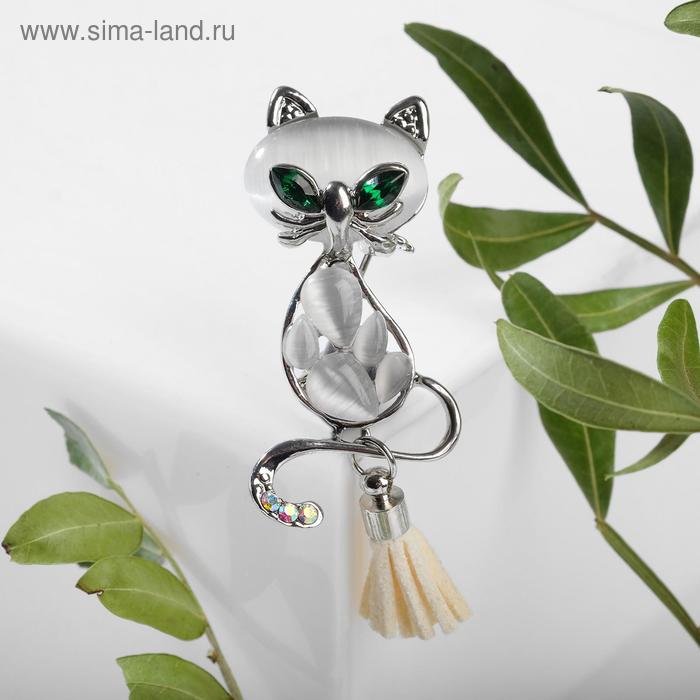 Брошь "Кошачий глаз" кошечка с кисточкой, цвет серо-зелёный в серебре
Брошь "Кошачий глаз" кошечка с кисточкой, цвет серо-зелёный в серебре