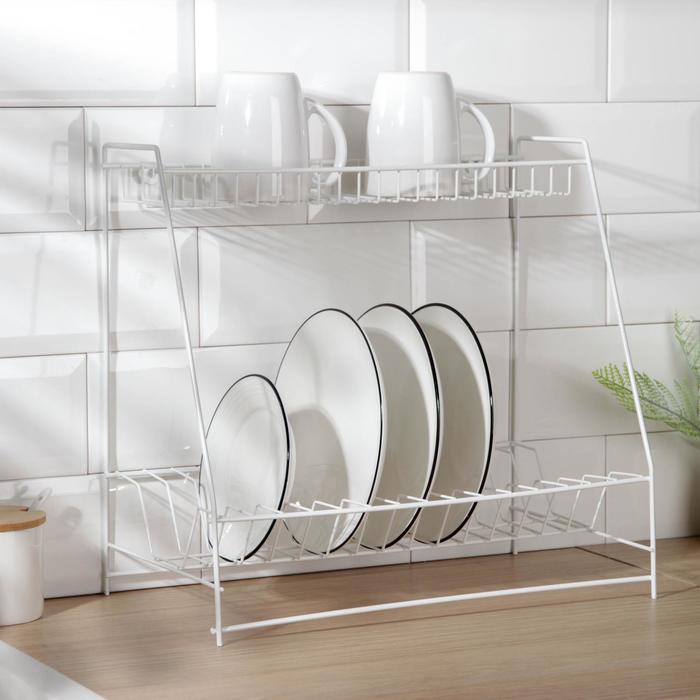 Сушилка для посуды 2-х ярусная, 21×39×37 см, цвет белый
Сушилка для посуды 2-х ярусная, 21×39×37 см, цвет белый