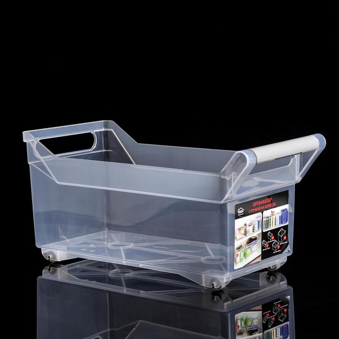 Органайзер для хранения с ручкой, 7 л, 18×38×18,5 см, на колёсиках, цвет прозрачный
Органайзер для хранения с ручкой, 7 л, 18×38×18,5 см, на колёсиках, цвет прозрачный