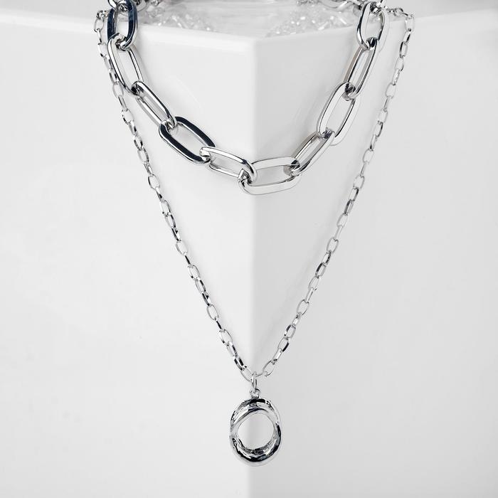 Кулон "Цепь" две нити, кольца, цвет серебро, L=45 см
Кулон "Цепь" две нити, кольца, цвет серебро, L=45 см