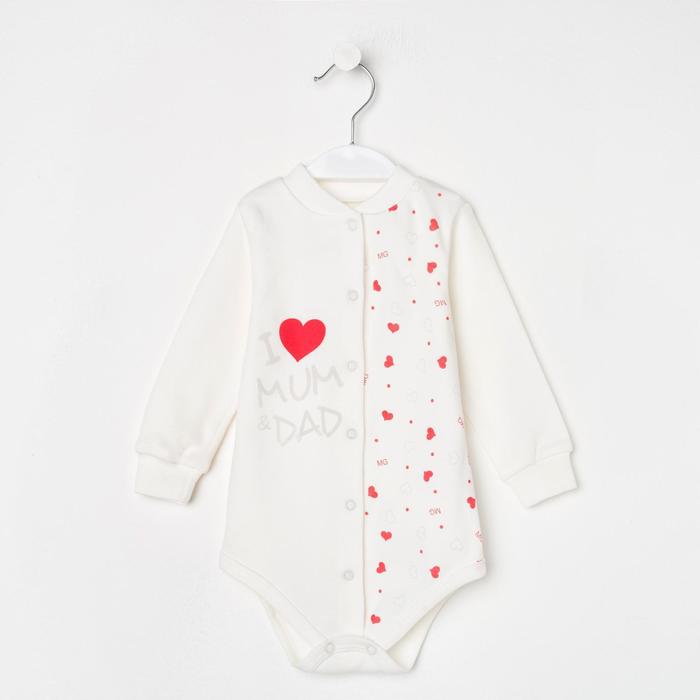 Боди детское, цвет белый, рост 80 см