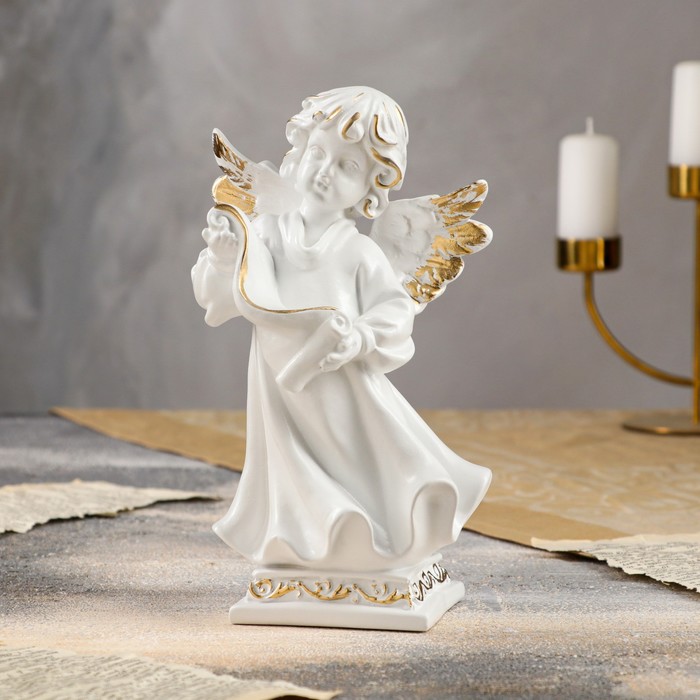 Статуэтка "Ангел с пергаментом", золотистая, 23 см
Статуэтка "Ангел с пергаментом", золотистая, 23 см