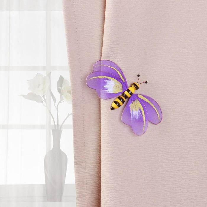 Декор для штор «Шмель», на булавке, 12,5 × 7 см, цвет МИКС 
Декор для штор «Шмель», на булавке, 12,5 × 7 см, цвет МИКС