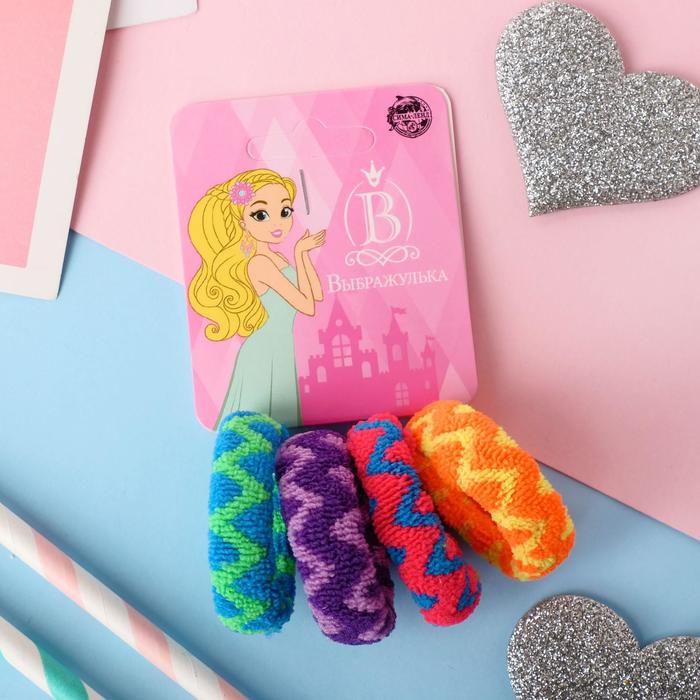 Резинка для волос "Махрушка" (набор 4 шт) яркие штрихи, микс 
Резинка для волос "Махрушка" (набор 4 шт) яркие штрихи, микс