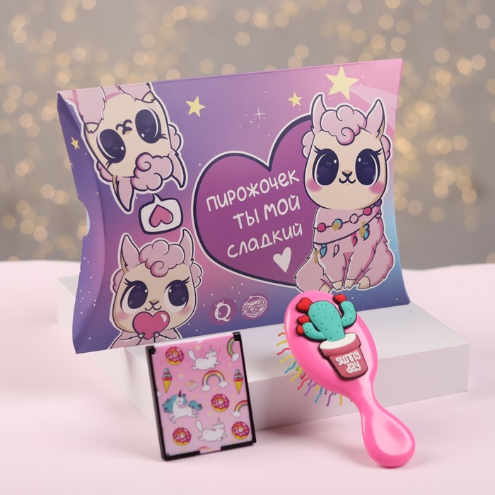 Подарочный набор «Детское счастье», 2 предмета: зеркало, массажная расчёска, рисунок МИКС 
Подарочный набор «Детское счастье», 2 предмета: зеркало, массажная расчёска, рисунок МИКС