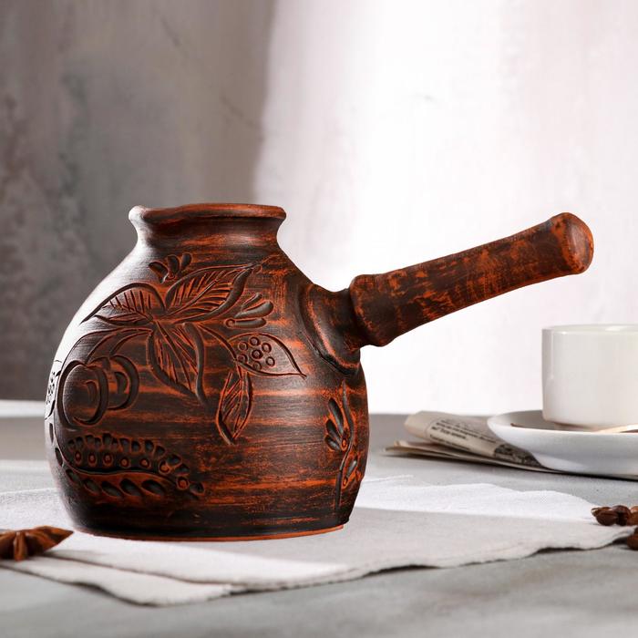 Турка для кофе "Гончарная", декор, красная глина, 0.9 л
Турка для кофе "Гончарная", декор, красная глина, 0.9 л