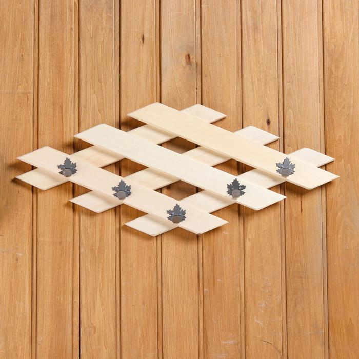 Вешалка, 5 крючков металлических, Ромб, Клён
Вешалка, 5 крючков металлических, Ромб, Клён