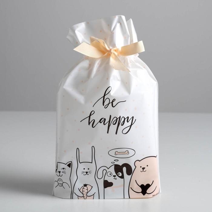 Пакет с лентой Be happy, 20 × 30 см
Пакет с лентой Be happy, 20 × 30 см