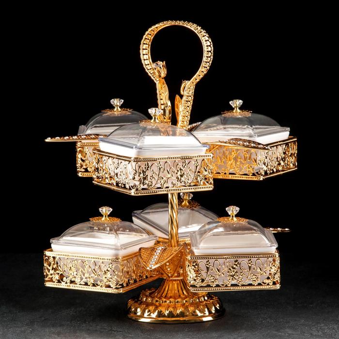 Подставка для десертов «Арка», 6 секций, 39×43 см, цвет металла золотой
Подставка для десертов «Арка», 6 секций, 39×43 см, цвет металла золотой