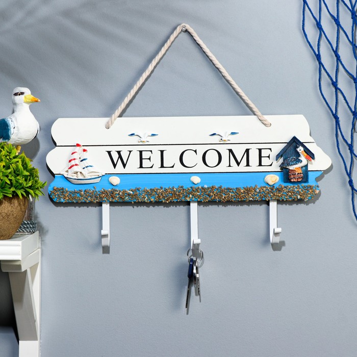 Вешалка "Морской стиль" 3 крючка 40*19см, микс
Вешалка "Морской стиль" 3 крючка 40*19см, микс