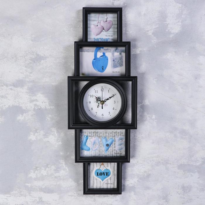 Часы настенные, серия: Фото, "Белли", 4 фоторамки, d=11.8 см, плавный ход, 21х58, чёрный
Часы настенные, серия: Фото, "Белли", 4 фоторамки, d=11.8 см, плавный ход, 21х58, чёрный