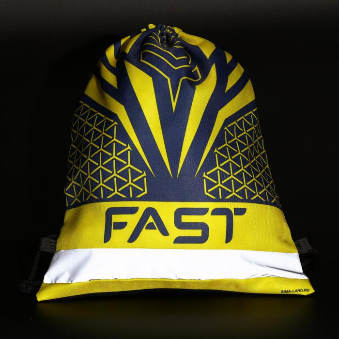 Мешок для обуви со светоотражающей лентой "Fast", 37 х 31 см
Мешок для обуви со светоотражающей лентой "Fast", 37 х 31 см