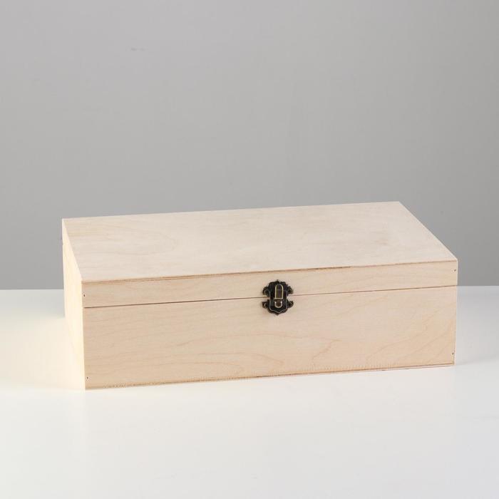 фото Подарочный ящик 34×21.5×10 см деревянный, с закрывающейся крышкой