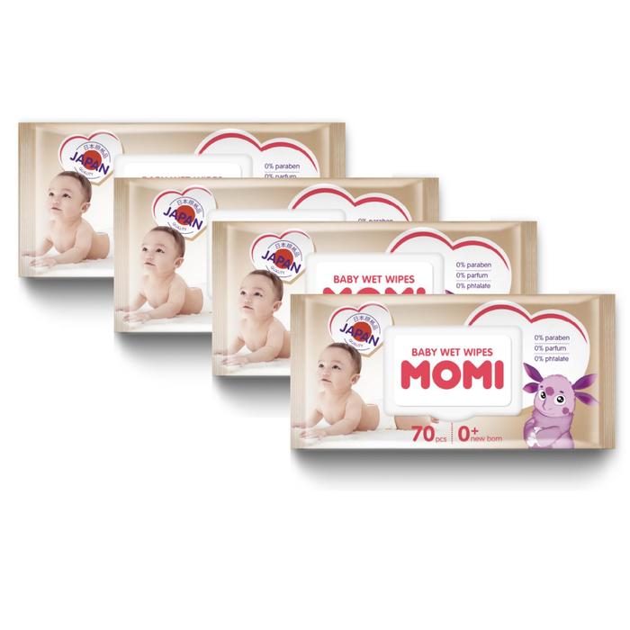 Детские влажные салфетки MOMI, 4*70 шт
Детские влажные салфетки MOMI, 4*70 шт