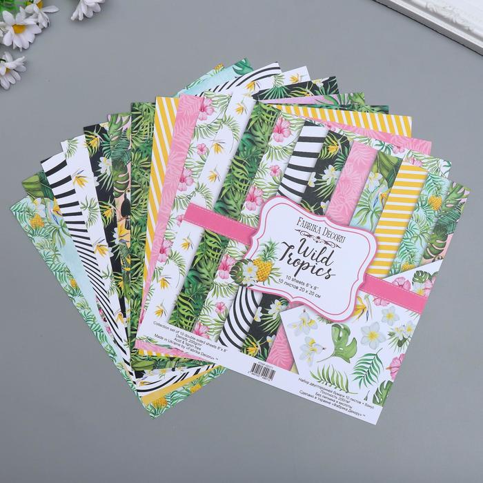 Набор бумаги для скрапбукинга "Wild Tropics" 10 листов, 20х20 см
Набор бумаги для скрапбукинга "Wild Tropics" 10 листов, 20х20 см