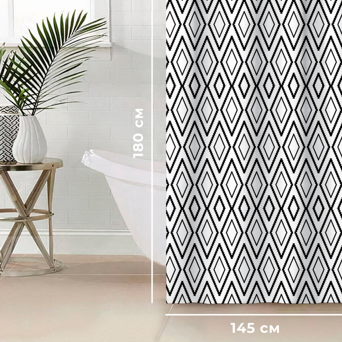 фото Штора для ванной этель "марокко" 145 х 180 см, полиэстер