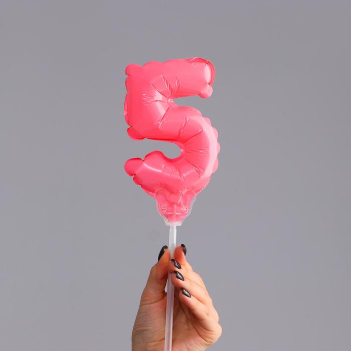 Шар-топпер 5" «Цифра 5», макарун, цвета МИКС 
Шар-топпер 5" «Цифра 5», макарун, цвета МИКС