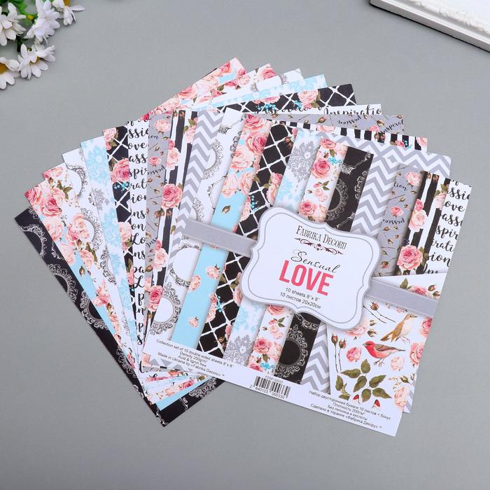 Набор бумаги для скрапбукинга "Sensual Love" 10 листов, 20х20 см
Набор бумаги для скрапбукинга "Sensual Love" 10 листов, 20х20 см