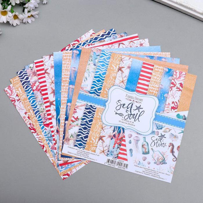 Набор бумаги для скрапбукинга "Sea soul" 10 листов, 20х20 см
Набор бумаги для скрапбукинга "Sea soul" 10 листов, 20х20 см