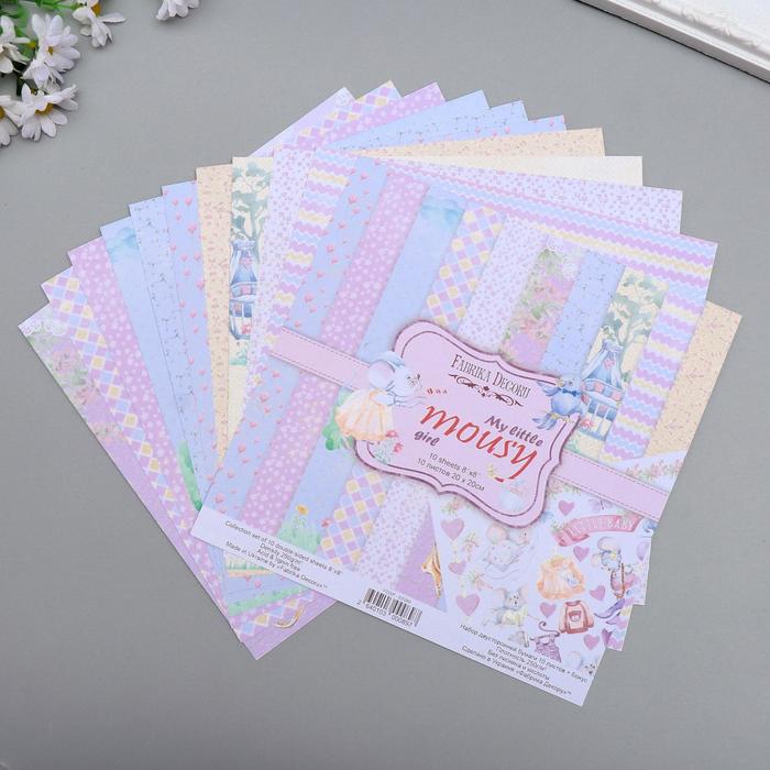 Набор бумаги для скрапбукинга "My little mousy girl" 10 листов, 20х20 см
Набор бумаги для скрапбукинга "My little mousy girl" 10 листов, 20х20 см