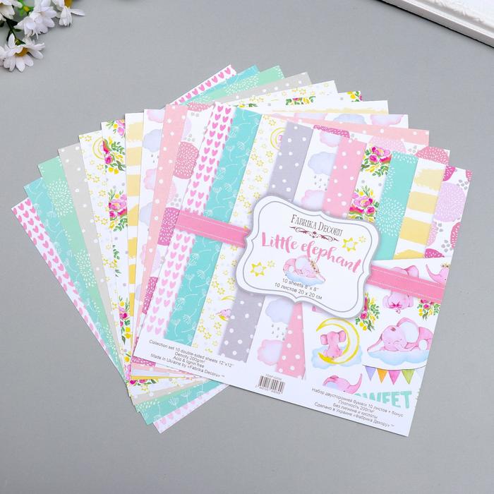 Набор бумаги для скрапбукинга "Little elephant" 10 листов, 20х20 см
Набор бумаги для скрапбукинга "Little elephant" 10 листов, 20х20 см