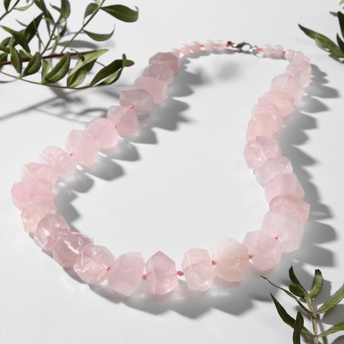 Бусы галтовка крупная гранёная через узел "Кварц розовый" , 55см
Бусы галтовка крупная гранёная через узел "Кварц розовый" , 55см