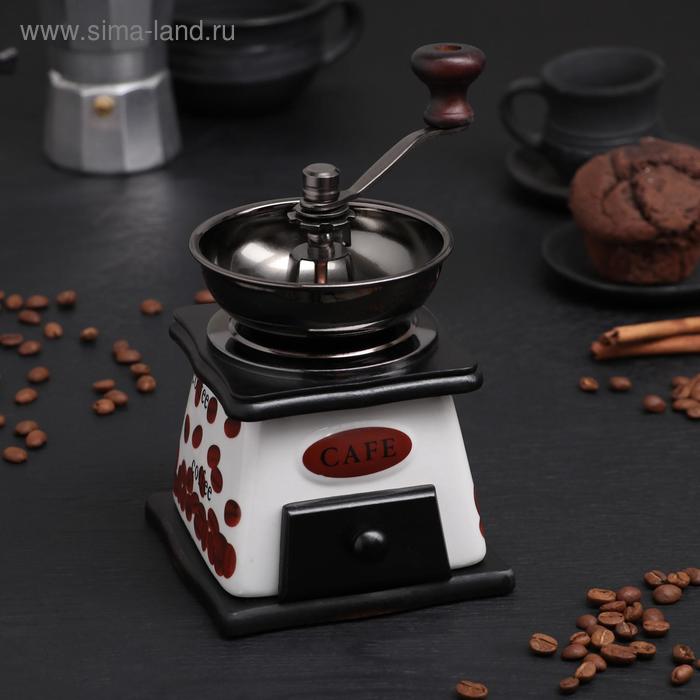 Кофемолка с ручкой «Кофейные зерна», 9,5×16 см, цвет тёмное дерево
Кофемолка с ручкой «Кофейные зерна», 9,5×16 см, цвет тёмное дерево