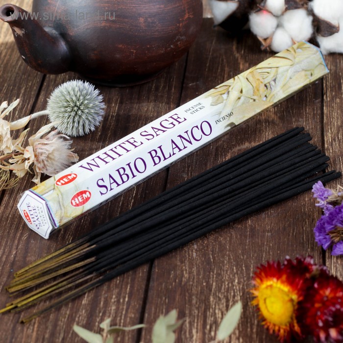 Благовония "HEM White Sage" (Белый шалфей), шестигранник, 20 палочек
Благовония "HEM White Sage" (Белый шалфей), шестигранник, 20 палочек